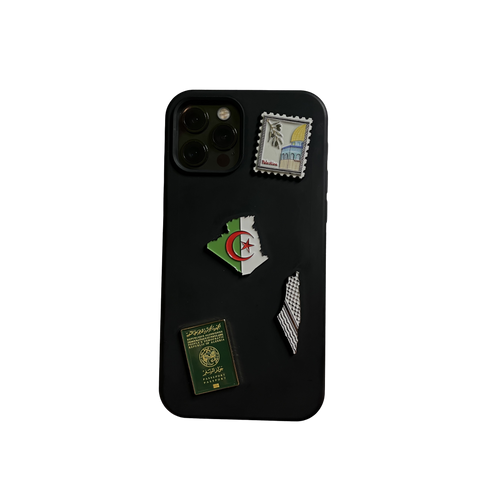 coque noire lot de 4 stickers palestine et algerie