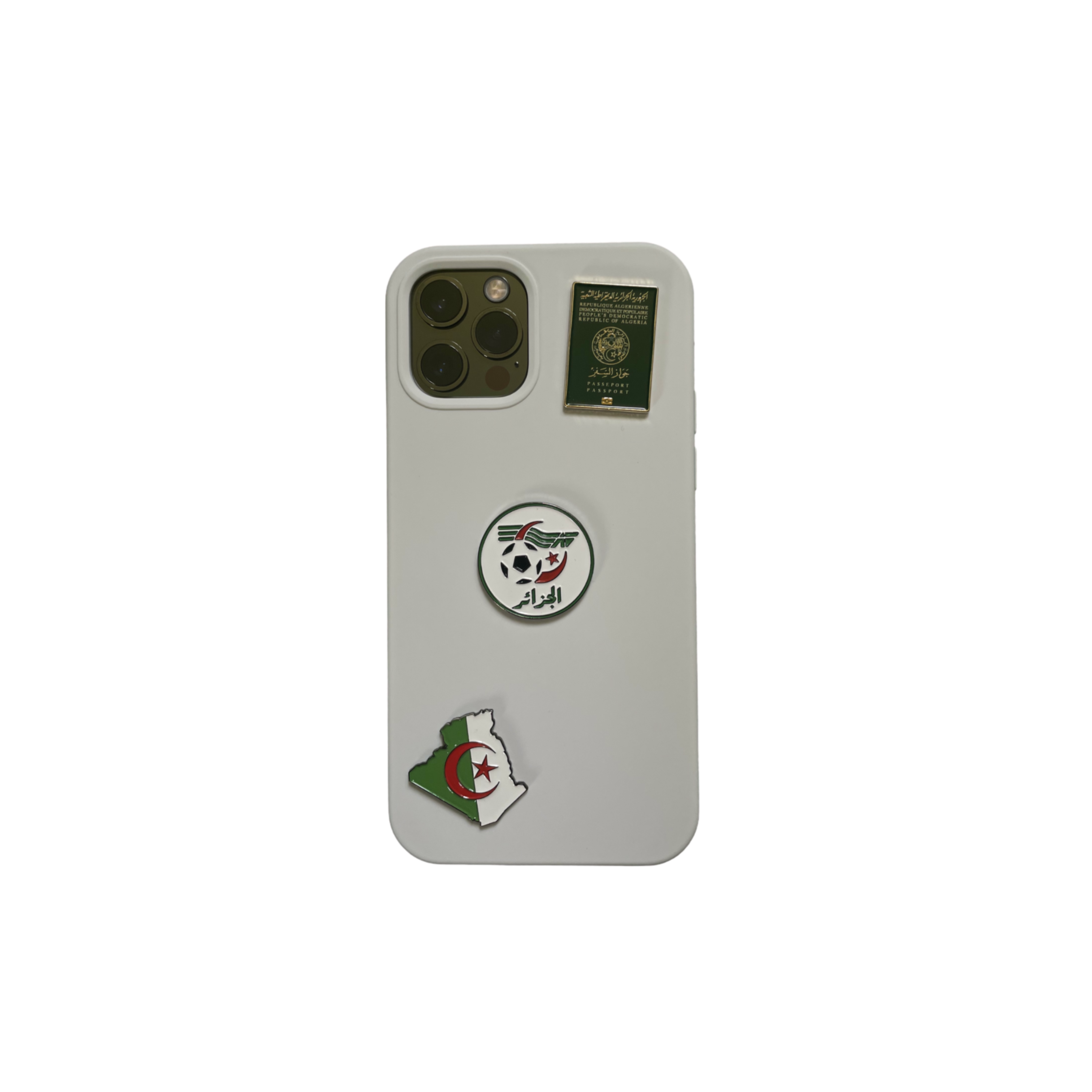 coque stickers en metal logo faf carte de l'algerie et passeport algerien