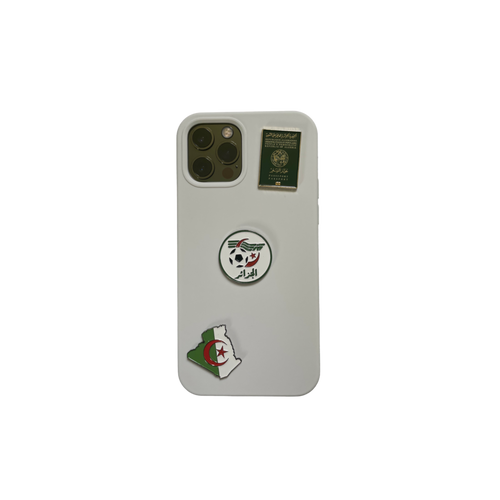 coque stickers en metal logo faf carte de l'algerie et passeport algerien