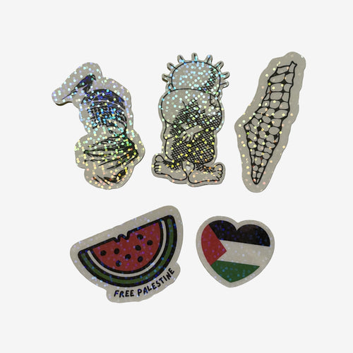 lot de stickers palestine pasteque, keffieh, handala, drapeau palestine, carte palestine