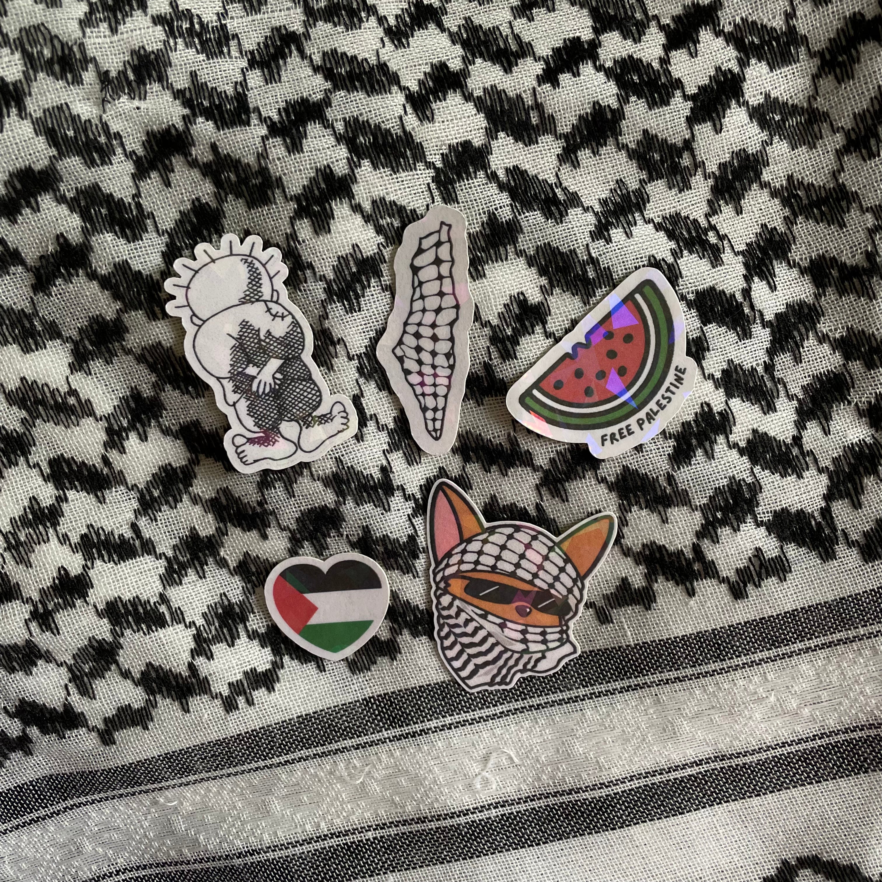 stickers palestine keffieh