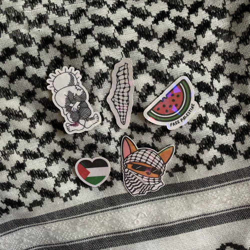 stickers palestine keffieh